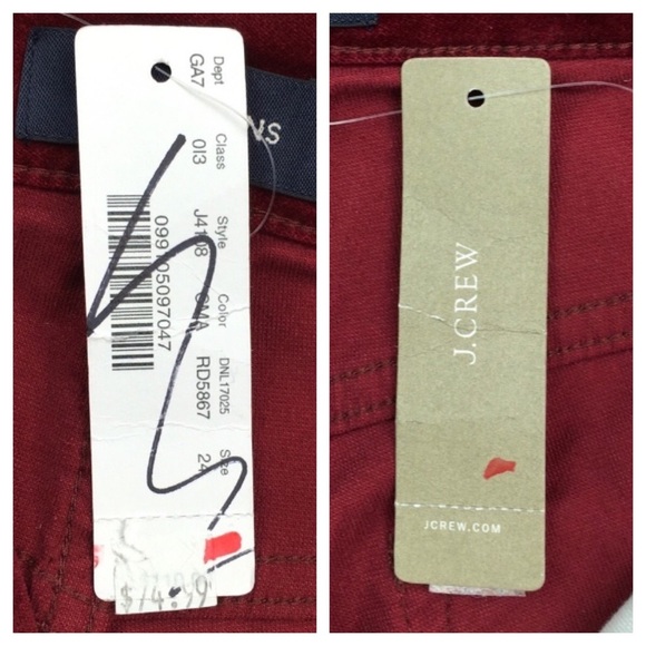 💙NWT J Crew 9” High Rise Toothpick Velvet Jean 24x27 1/2 - Picture 15 of 16